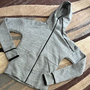 Adidas Women's Heather Gray Full-Zip Hoodie